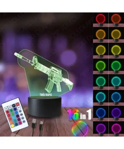 Lampka Nocna 3D LED LAMP Karabin M4A1