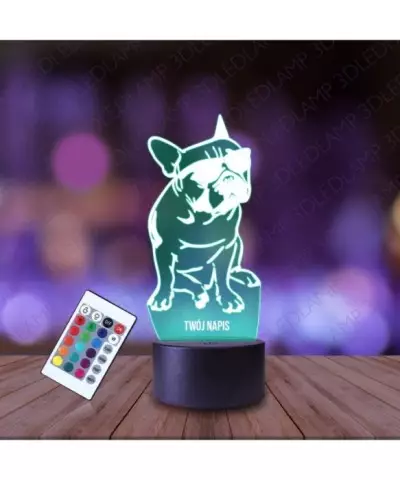 Lampka Nocna 3D LED LAMP Buldog w Okularach