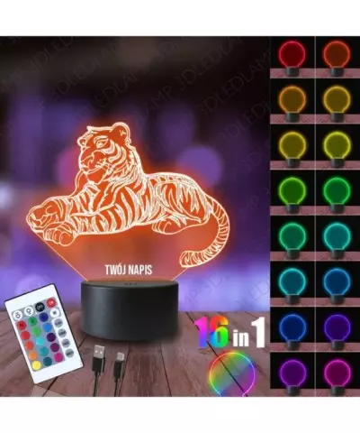 Lampka Nocna 3D LED LAMP Tygrys Księga Dżungli