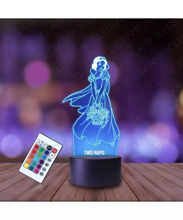 Lampka Nocna 3D LED LAMP Księżniczka Śnieżka