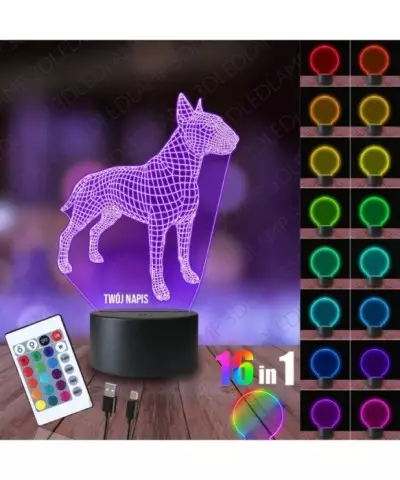 Lampka Nocna 3D LED LAMP Pies Bull Terrier