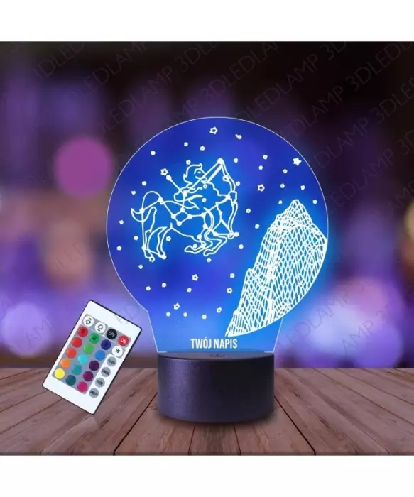 Lampka Nocna 3D LED LAMP Strzelec Znak Zodiaku