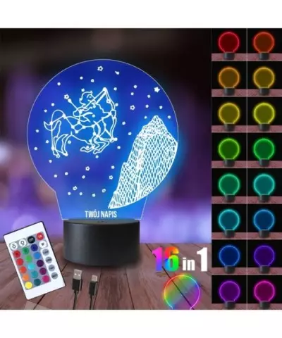 Lampka Nocna 3D LED LAMP Strzelec Znak Zodiaku