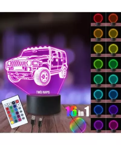 Lampka Nocna 3D LED LAMP Auto Monster Truck