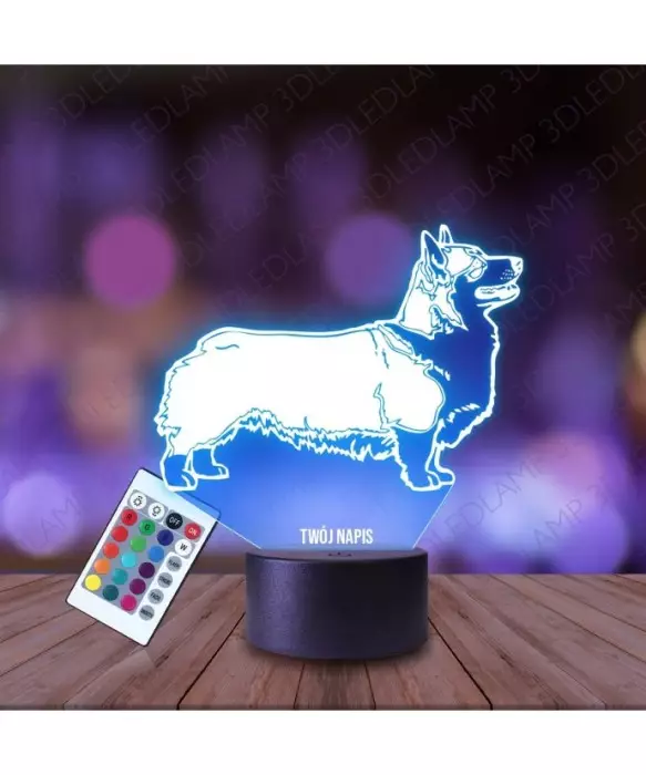 Lampka Nocna 3D LED LAMP Pies Corgi
