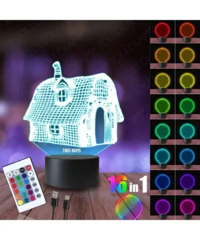 Lampka Nocna 3D LED LAMP Chatka Baba Jaga