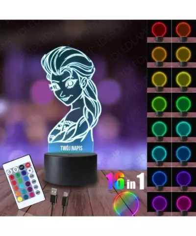 Lampka Nocna 3D LED LAMP Elsa Warkocz