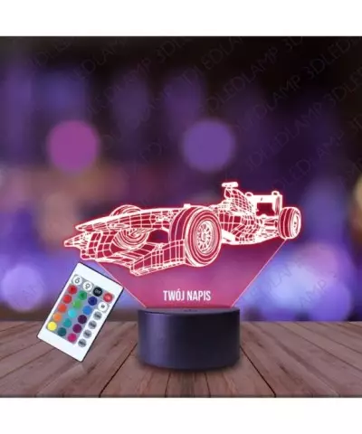 Lampka Nocna 3D LED LAMP Formuła 1 Wyścigówka