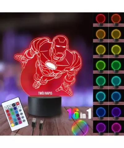 Lampka Nocna 3D LED LAMP Tony Stark Iron Man