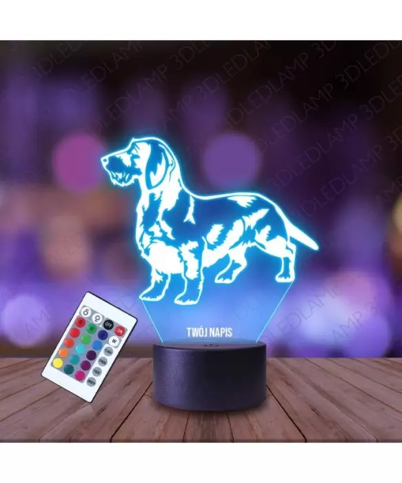 Lampka Nocna 3D LED LAMP Jamnik Długowłosy