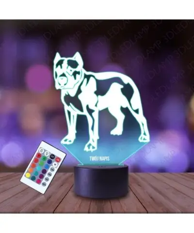 Lampka Nocna 3D LED LAMP Pitbull Pies