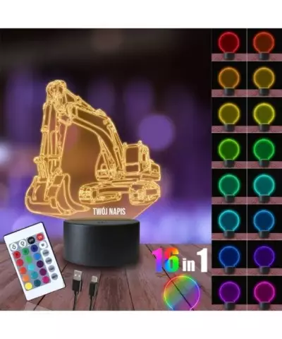 Lampka Nocna 3D LED LAMP Koparka