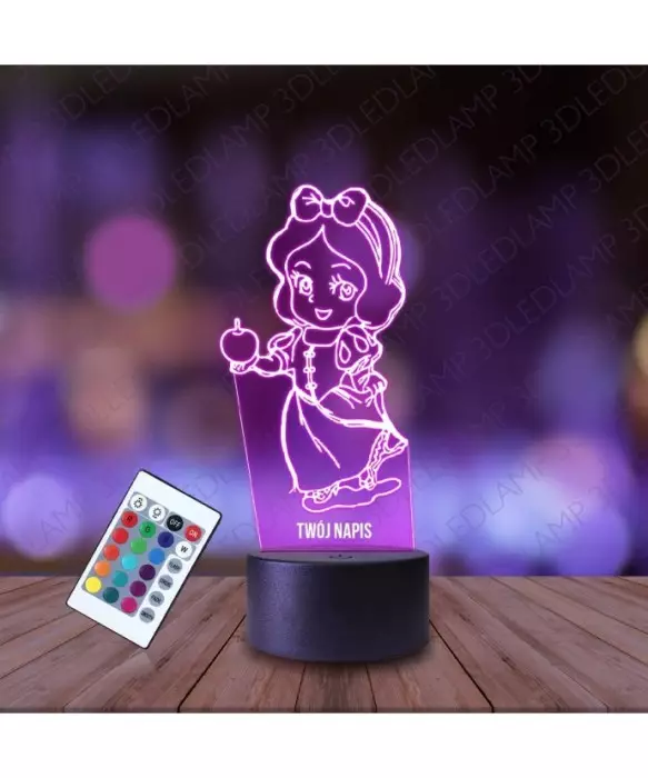 Lampka Nocna 3D LED LAMP Królewna Śnieżka