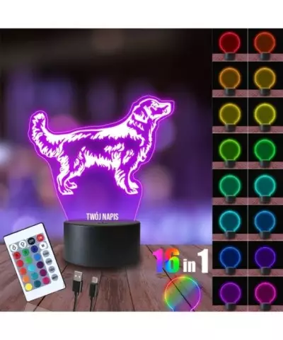 Lampka Nocna 3D LED LAMP Pies Golden Retriever