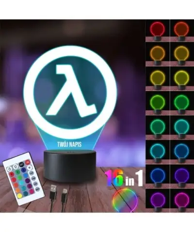 Lampka Nocna 3D LED LAMP Half life alyx logo Gordon