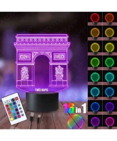 Lampka Nocna 3D LED LAMP Łuk Triumfalny