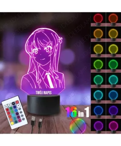 Lampka Nocna 3D LED LAMP Mai Waifu Krawat