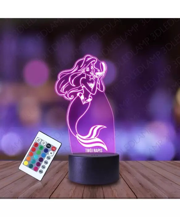 Lampka Nocna 3D LED LAMP Mała Syrenka Arielka