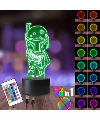 Lampka Nocna 3D LED LAMP Mandalorian Chibi