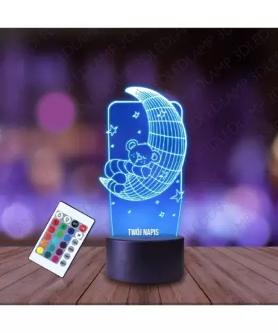Lampka Nocna 3D LED LAMP Księżycowy Miś