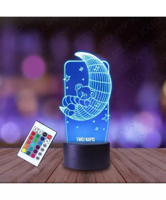 Lampka Nocna 3D LED LAMP Księżycowy Miś