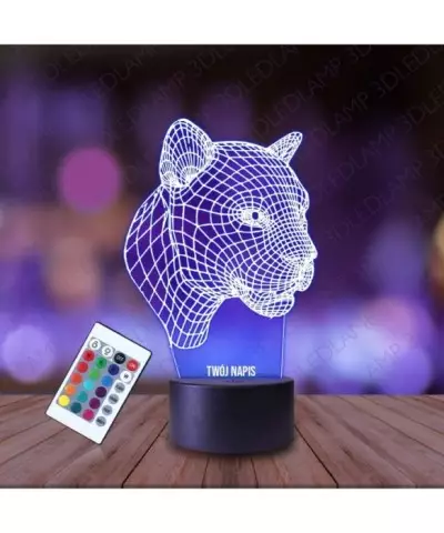Lampka Nocna 3D LED LAMP Pantera Jaguar