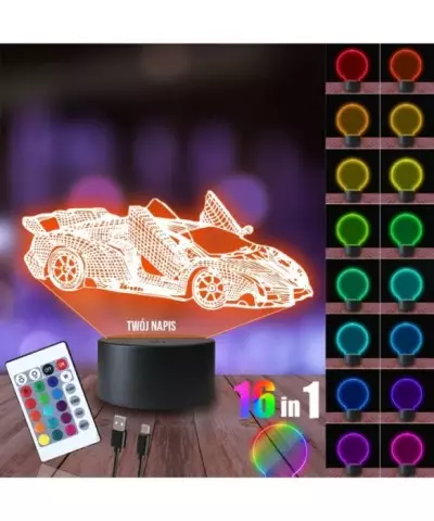 Lampka Nocna 3D LED LAMP Mustang Shelby GT1967