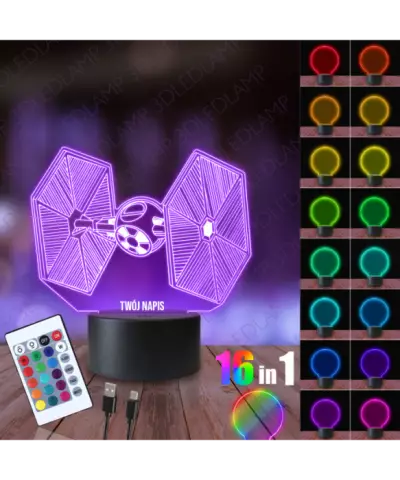 Lampka Nocna 3D LED LAMP Myśliwiec Star Wars