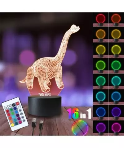 Lampka Nocna 3D LED LAMP Dinozaur Brachiozaur