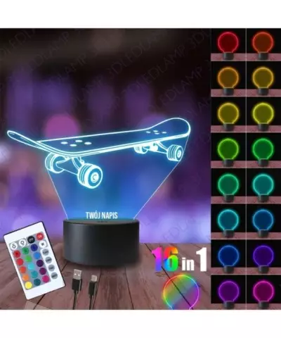 Lampka Nocna 3D LED LAMP Deskorolka
