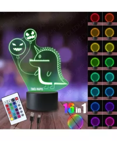 Lampka Nocna 3D LED LAMP Dinozaur z Balonami