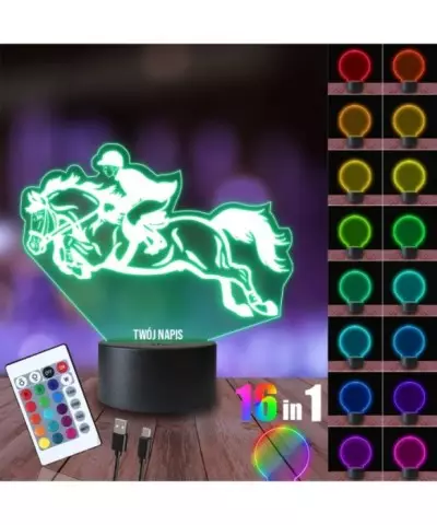 Lampka Nocna 3D LED LAMP Koń Skoki