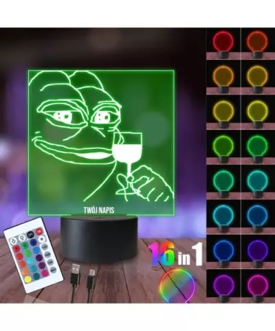 Lampka Nocna 3D LED LAMP Żaba Pepe Koneser Mem