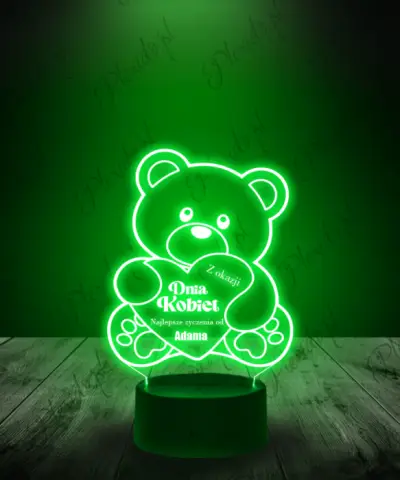 lampka_3d_led_plexido_prezent_na_dzień_kobiet_miś