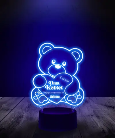 lampka_3d_led_plexido_prezent_na_dzień_kobiet_miś