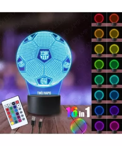 Lampka Nocna 3D LED LAMP Piłka FC Barcelona