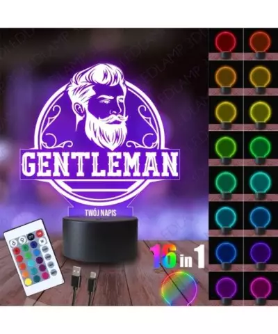Lampka Nocna 3D LED LAMP Prezent na Dzień Mężczyzny Gentelman