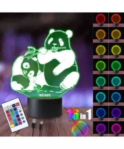 Lampka Nocna 3D LED LAMP Misie Panda