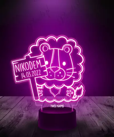 lampka_led_3d_plexido_metryczka_lwiątko