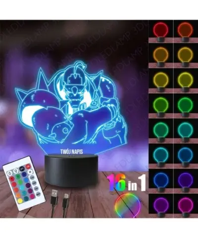 Lampka Nocna 3D LED LAMP Alphonse Elric