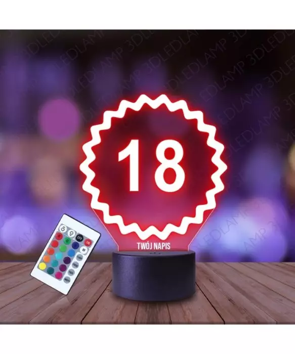 Lampka Nocna 3D LED LAMP Osiemnastka Prezent