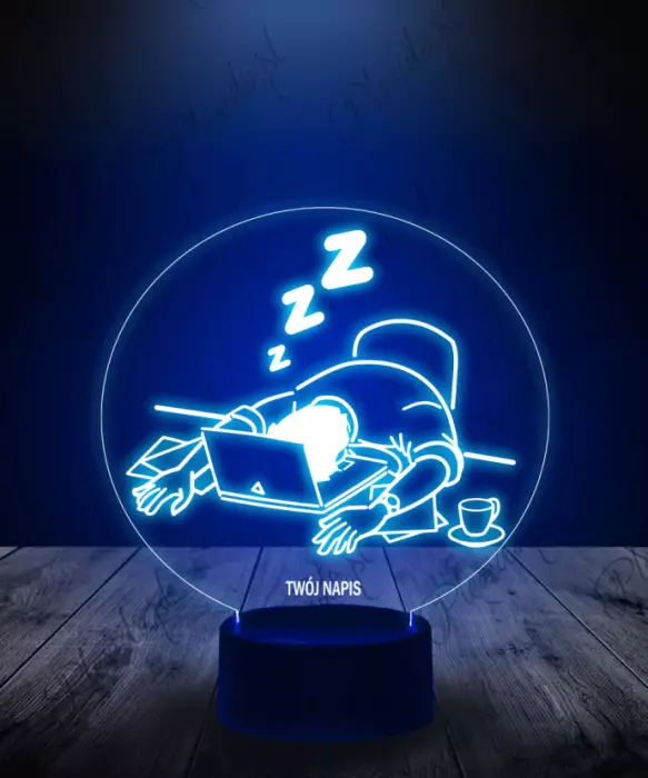 Lampka LED 3D Plexido Dzień Drzemki w Pracy - 1
