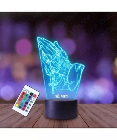 Lampka Nocna 3D LED LAMP Różaniec Modlitwa