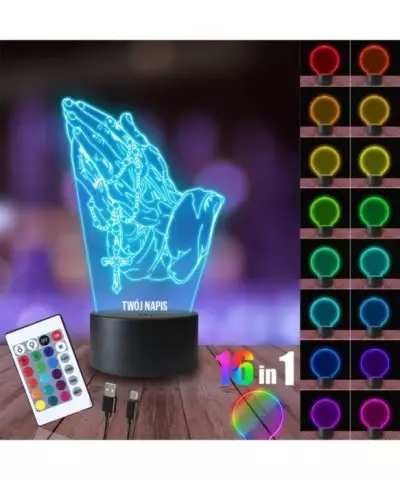 Lampka Nocna 3D LED LAMP Różaniec Modlitwa