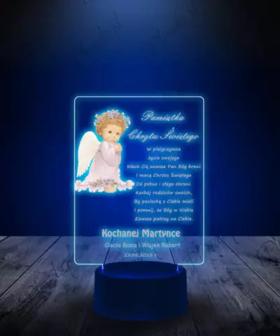 Lampka LED 3D Plexido Pamiątka Chrztu Świętego Prezent - 3