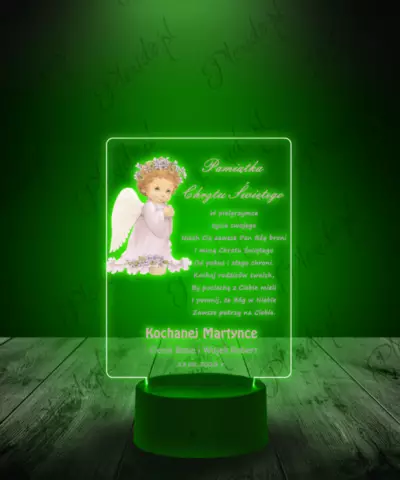 Lampka LED 3D Plexido Pamiątka Chrztu Świętego Prezent - 2