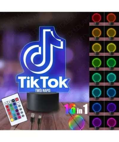 Lampka Nocna 3D LED LAMP TikTok