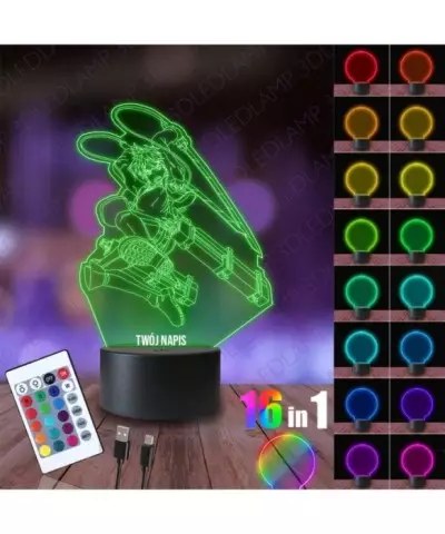 Lampka Nocna 3D LED LAMP Eren Yeager