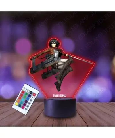 Lampka Nocna 3D LED LAMP z Nadrukiem Mikasa Ackermann