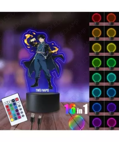 Lampka Nocna 3D LED LAMP z Nadrukiem Roy Mustang
